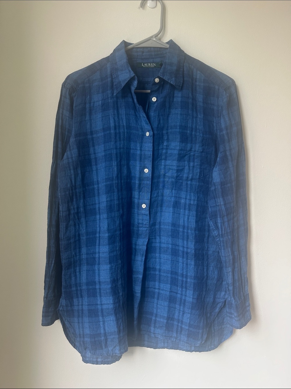 Ralph Lauren Blue Linen Shirt sz M